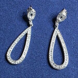 Nadri Silver Crystal Drop Earrings 627